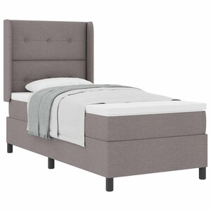 vidaXL Lit à ressorts avec matelas Taupe 200 x 90 cm tissu