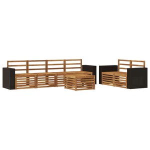 vidaXL Ensemble de canapés d'extérieur 7 pc Naturel
