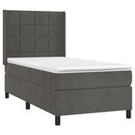 vidaXL Sommier à lattes de lit matelas et LED Gris foncé 100x200 cm