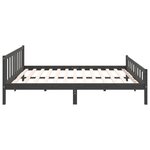 vidaXL Cadre de lit Gris Bois massif 180x200 cm Super King