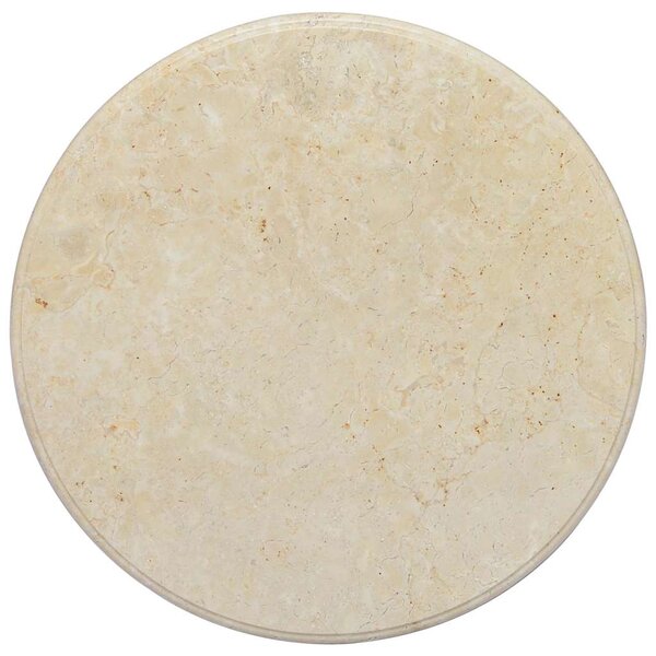 vidaXL Dessus de table Crème Ø60x2 5 cm Marbre