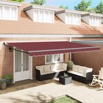 vidaXL Auvent rétractable automatique bordeaux 500x300 cm