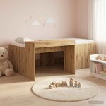 vidaXL Lit haut pour enfants avec bureau Chêne artisanal 90 x 200 cm