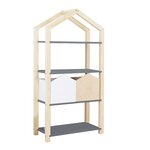Etagère cabane TALLY - bois verni et gris