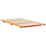 vidaXL Cadre de lit surélevé Marron cire 90 x 210 cm