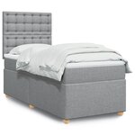 vidaXL Sommier à lattes de lit avec matelas gris clair 80x200 cm tissu