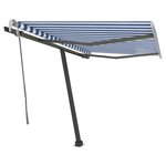 vidaXL Auvent manuel rétractable avec LED 300x250 cm Bleu et blanc