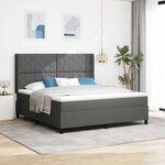 vidaXL Base de lit avec matelas Gris Foncé 180x200 cm en tissu