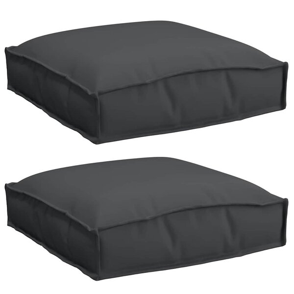 vidaXL Coussin pour assise de palette 2 Pièces Noir 40 x 40 x 8 cm