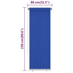 vidaXL Store roulant d'extérieur 80x230 cm Bleu PEHD