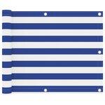 vidaXL Écran de balcon Blanc et bleu 75x300 cm Tissu Oxford