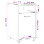 vidaXL Armoire avec roues vieux bois 33x38x60 cm bois d'ingénierie