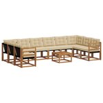 vidaXL Ensemble de canapés d'extérieur 11 pc Naturel et Beige