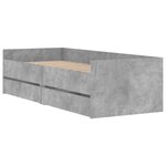 vidaXL Cadre de lit avec tiroirs sans matelas gris béton 100x200 cm