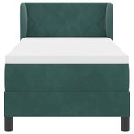Lit à ressort vidaXL avec matelas vert foncé 80x200 cm en velours