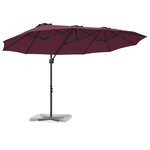 vidaXL Parasol cantilever de jardin Rouge bordeaux 372 x 198 x 243 cm