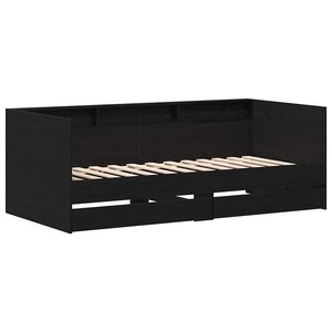 vidaXL Lit d'appoint Chêne noir 90 x 200 cm Bois d'ingénierie