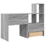vidaXL Bureau Sonoma gris 131 5 x 50 x 106 5 cm Bois d'ingénierie