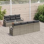 vidaXL Ensemble de canapé de jardin 8 Pièces Gris