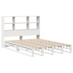 vidaXL Lit bibliothèque sans matelas blanc 140x200 cm bois massif
