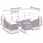 vidaXL Ensemble de canapé de jardin 7 Pièces Gris clair Poly rotin