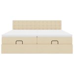 VidaXL Cadre de lit ottoman avec matelas crème 180x200 cm tissu