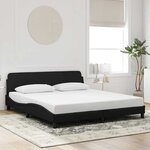 vidaXL Cadre de lit Dover noir 180x200 cm velours
