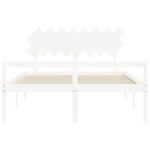 vidaXL Lit pour personne âgée sans matelas blanc 160x200cm bois massif