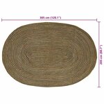 vidaXL Tapis Naturel et Noir 205 x 305 cm Jute