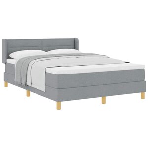 vidaXL Lit à ressorts avec matelas Gris clair 200 x 140 cm tissu