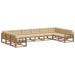 vidaXL Ensemble de canapés d'extérieur 10 pc Naturel et Beige
