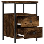 vidaXL Tables de chevet 2 Pièces chêne fumé 34x35 5x50 cm bois ingénierie