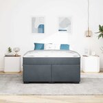vidaXL Cadre de lit avec matelas Gris foncé 140 x 200 cm tissu