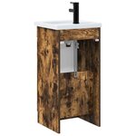 vidaXL Meuble de salle de bain avec évier Chêne fumé 42 x 40 x 84 5 cm