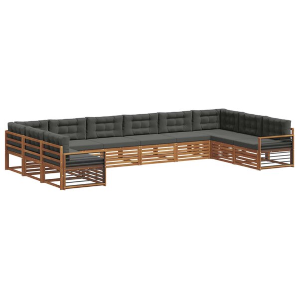 vidaXL Ensembles de canapés 11 pc Naturel et Anthracite