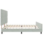 vidaXL Cadre de lit avec tête de lit Gris clair 200 x 200 cm Velours