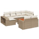 vidaXL Salon de jardin 11 Pièces avec coussins beige résine tressée
