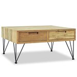vidaXL Table basse 80x80x40 cm Teck massif