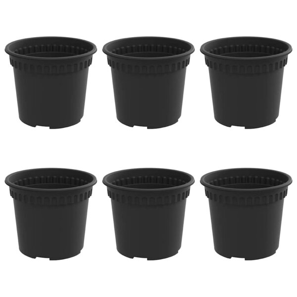 vidaXL Pot à fleurs rond 6 Pièces Noir Ø 12 5 x 10 cm Plastique