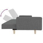 vidaXL Canapé-lit à 2 places avec deux oreillers gris clair tissu