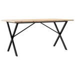 vidaXL Table à manger cadre en X 160x80x75 5 cm bois pin massif fonte