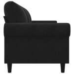 vidaXL Canapé à 3 places Noir 180 cm Velours