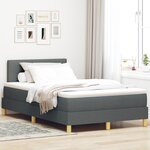 vidaXL Lit à ressorts avec matelas & LED gris foncé 120x190 cm Tissu