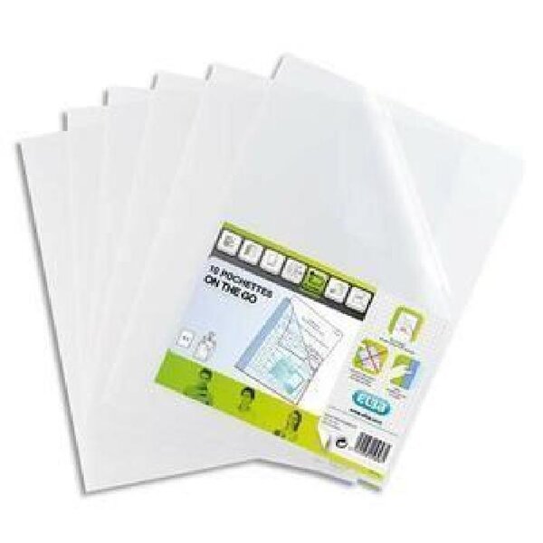 Sachet de 10 pochettes coins STUDENT PP 12/100ème A4 incolore OXFORD