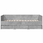 vidaXL Lit de jour et tiroirs gris béton 100x200 cm bois d'ingénierie