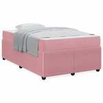 vidaXL Cadre de lit avec matelas Rose 120 x 200 cm Velours