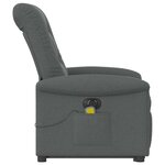 vidaXL Fauteuil inclinable de massage électrique Gris foncé Tissu