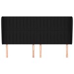 vidaXL Tête de lit avec oreilles Noir 183x23x118/128 cm Tissu