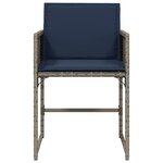 vidaXL Chaises de jardin avec coussins lot de 4 gris résine tressée