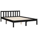 vidaXL Cadre de lit sans matelas noir 140x190 cm bois de pin massif